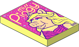 Tile  2 x  3 with "Miss Piggy" Pattern