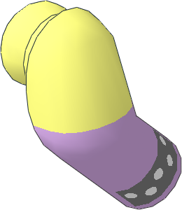 Minifig Arm Right with Lavender Long Gloves, Silver Bracelet Pattern