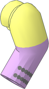 Minifig Arm Left with Lavender Long Gloves, Silver Bracelet Pattern