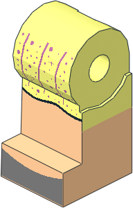 Minifig Leg Right with Metallic Pink Dress and Silver Pumps Pattern