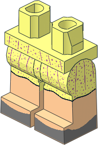 Minifig Hips and Legs with Metallic Pink Dress and Silver Pumps Pattern