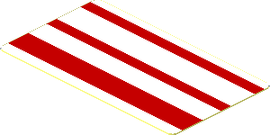 Sticker  1.0 x  1.7 with  3 Red Horizontal Stripes Pattern