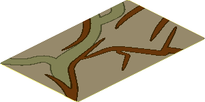 Sticker  2.8 x  1.7 with Brown and Olive Green Vines #1 Pattern