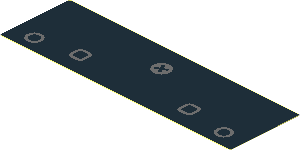 Sticker  1.7 x  5.7 with Dark Bluish Grey Circles, Rounded Squares and Screw Head Pattern