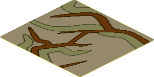 Sticker  1.7 x  1.8 with Brown and Olive Green Vines #3 Pattern