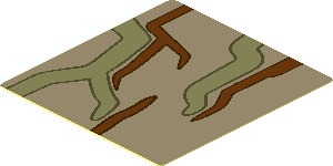 Sticker  1.8 x  1.7 with Brown and Green Vines #5 Pattern