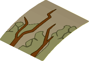 Sticker  1.8 x  1.7 with Brown Vines and Olive Green Leaves #1 Pattern