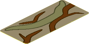 Sticker  1.7 x  0.7 with Brown and Olive Green Vines #6 Pattern