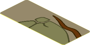 Sticker  0.7 x  1.7 with Brown Vine and Green Leaves #2 Pattern