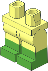 Minifig Hips and Legs with Bright Green Lower Leg Pattern