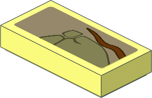 Tile  1 x  2 with with Brown Vine and Green Leaves #2 Sticker