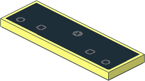 Tile  2 x  6 with Dark Bluish Grey Circles, Rounded Squares and Screw Head Sticker