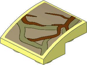 Slope Brick Curved  2 x  2 Inverted with Brown and Olive Green Vines #4 Sticker