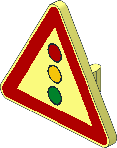 Roadsign Clip-on  2.2 x  2.667 Triangular with Traffic Light Pattern