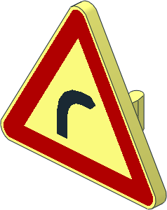 Roadsign Clip-on  2.2 x  2.667 Triangular with Bend Pattern