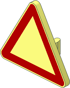 Roadsign Clip-on  2.2 x  2.667 Triangular with Warning Pattern
