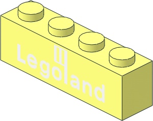 Brick  1 x  4 with White Legoland Logo Pattern