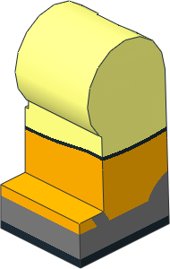Minifig Leg Left with Bright Light Orange Foot and Silver Sandals Pattern
