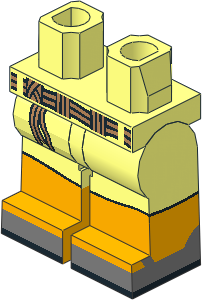 Minifig Hips and Legs with Braided Belt and Bright Light Orange Feet Pattern