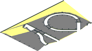 ~Sheet Cardboard 17 x 20 with Train Track Layout Template - Half