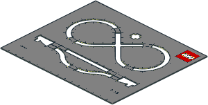 Sheet Cardboard 17 x 20 with Train Track Layout Template