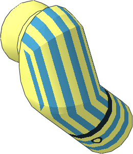 Minifig Arm Right with Blue Pinstriped Shirt Pattern