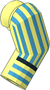 Minifig Arm Left with Blue Pinstriped Shirt Pattern