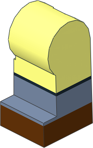 Minifig Leg Left with Sand Blue Lower Leg and Reddish Brown Shoes Pattern