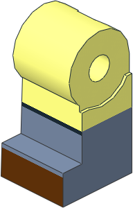 Minifig Leg Right with Sand Blue Lower Leg and Reddish Brown Shoes Pattern