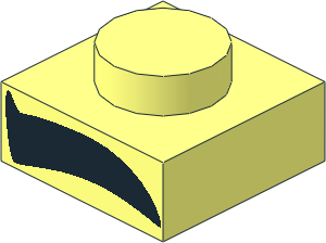 Plate  1 x  1 with Black Eyebrow Left Pattern