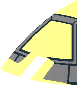 ~Dish  6 x  6 Inverted - No Studs with Handle with SW 8 Spoke Silver and Black Frame TIE Interceptor Cockpit Pattern, Handle Area - 1/8