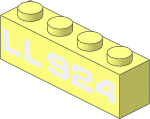 Brick  1 x  4 with "LL924" Pattern