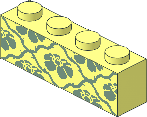 Brick  1 x  4 with Sand Green Wallpaper Pattern