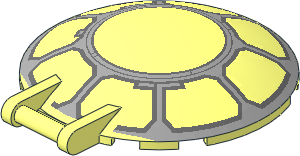 Dish  6 x  6 Inverted - No Studs with Handle with SW Millennium Falcon Cannon Window Pattern