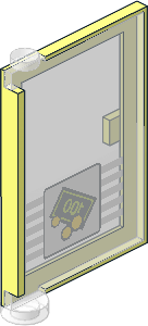 Door  1 x  4 x  5 Right with Trans Clear Glass with Five White Stripes and Town Bank Logo Sticker