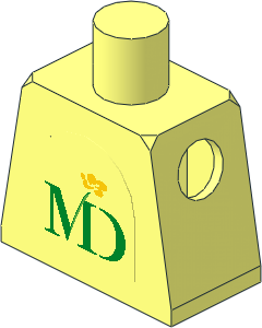 Minifig Torso with MD Foods Logo Sticker on Both Sides