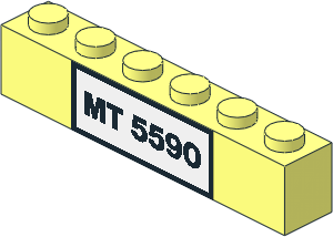 Brick  1 x  6 with License Plate "MT 5590" Sticker