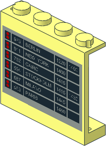 Panel  1 x  4 x  3 with Airport Schedule Stickers on Both Sides