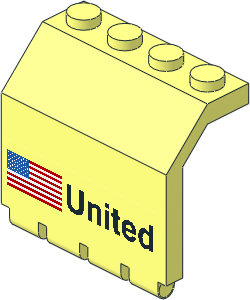 Hinge Panel  2 x  4 x  3.333 with United States Flag and "United" Sticker