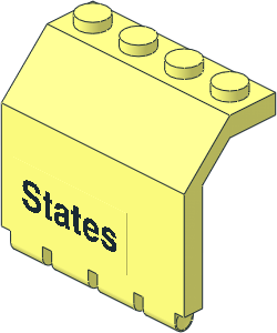 Hinge Panel  2 x  4 x  3.333 with "States" Sticker