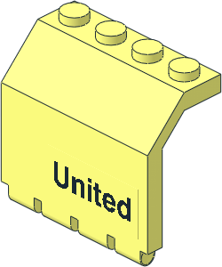 Hinge Panel  2 x  4 x  3.333 with "United" Sticker