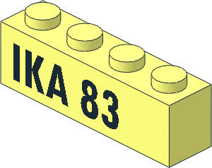 Brick  1 x  4 with Black "IKA 83" Pattern