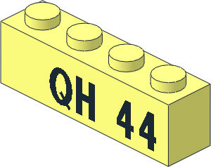Brick  1 x  4 with "QH 44" Pattern