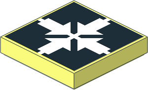 Tile  2 x  2 with Four White Arrows Pointing Inwards on Black Sticker