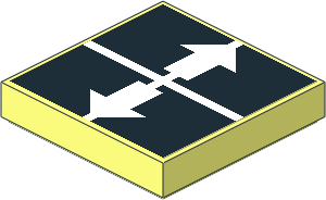 Tile  2 x  2 with Two White Arrows Pointing Outwards on Black Sticker