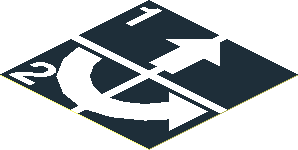 Sticker  1.9 x  1.9 with White Arrows Up and Curved Counterclockwise, Numbers One and Two on Black Background