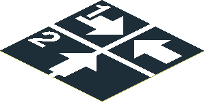 Sticker  1.9 x  1.9 with White Arrows Right, Left and Up, Numbers One and Two on Black Background