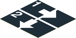 Sticker  1.9 x  1.9 with White Arrows Right and Down, Numbers One and Two on Black Background