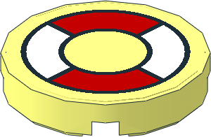 Tile  2 x  2 Round with Lifepreserver Sticker