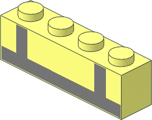 Brick  1 x  4 with Metallic Silver Crossed Stripes Pattern